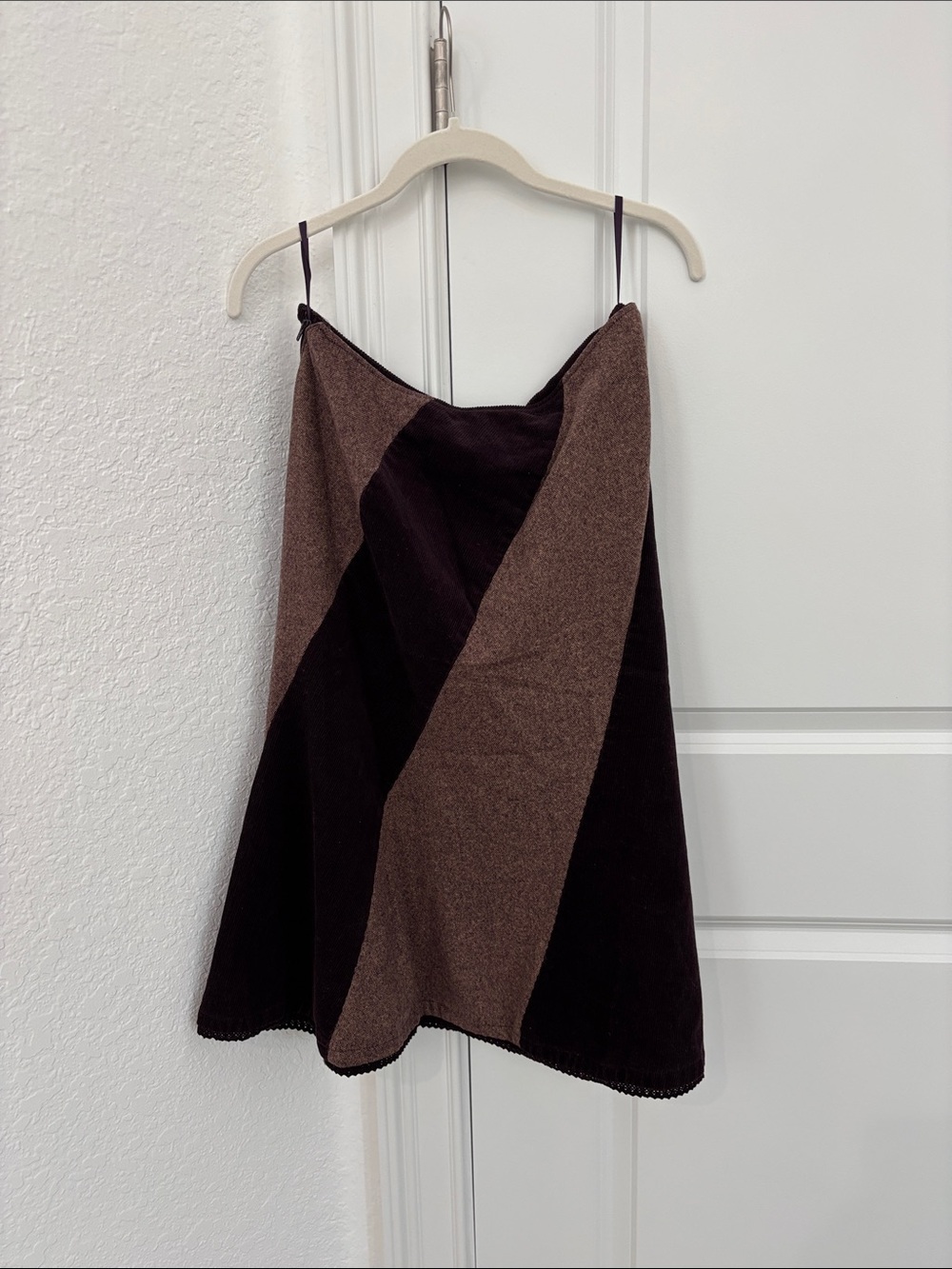 Divided Two-Tone Brown & Dark Brown A-Line flared Skirt - Picture 2 of 5